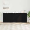 vidaXL Buffet 3 pcs Ch&ecirc;ne noir 180 x 30 x 70 cm Bois d'ing&eacute;nierie