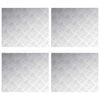 vidaXL Nez de marche 4 pc 60 x 50 cm Argent&eacute; Aluminium Rectangulaire