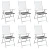 vidaXL Coussins de chaise jardin lot de 6 gris 50x50x4 cm tissu oxford