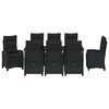vidaXL Ensemble de salle &agrave; manger pour jardin 9 pcs Noir polyrotin