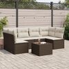 vidaXL Salon de jardin avec coussins 7 pcs marron r&eacute;sine tress&eacute;e