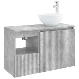 vidaXL Ensemble de mobilier de salle de bain 2 pc Gris b&eacute;ton
