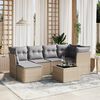 vidaXL Salon de jardin avec coussins 6pcs m&eacute;lange beige r&eacute;sine tress&eacute;e