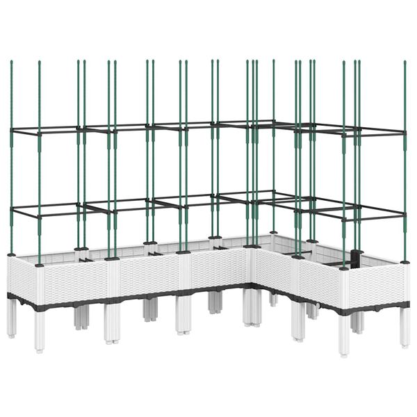 vidaXL Jardini&egrave;re avec treillis blanc 160x120x142,5 cm PP