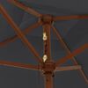 vidaXL Parasol de jardin avec m&acirc;t en bois noir 198x198x231 cm