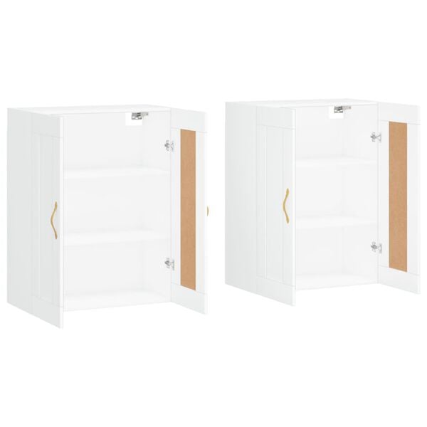 vidaXL Armoires murales 2 pcs blanc bois d'ing&eacute;nierie