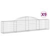 vidaXL Paniers &agrave; gabions arqu&eacute;s 9 pcs 300x30x60/80 cm Fer galvanis&eacute;