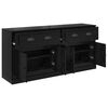 vidaXL Buffets 2 pcs Ch&ecirc;ne noir 70 x 35,5 x 67,5 cm Bois d'ing&eacute;nierie