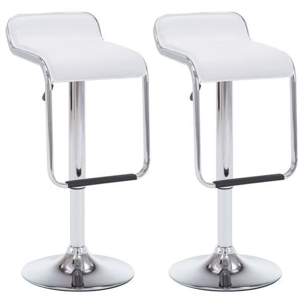 vidaXL Tabourets de bar pivotants lot de 2 blanc similicuir