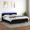 vidaXL Sommier &agrave; lattes de lit avec matelas LED Noir 180x200 cm Tissu