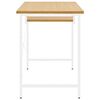 vidaXL Bureau d'ordinateur Blanc/ch&ecirc;ne clair 105x55x72 cm MDF et m&eacute;tal