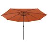 vidaXL Parasol de jardin avec lumières LED et mât en métal terre cuite