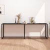 vidaXL Table console Marbre noir 220x35x75,5 cm Verre tremp&eacute;