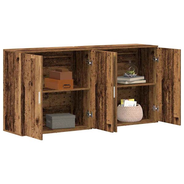 vidaXL Buffet 2 pcs Bois ancien 79 x 38 x 80 cm Bois d'ing&eacute;nierie