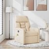 vidaXL Fauteuil inclinable de massage beige tissu microfibre