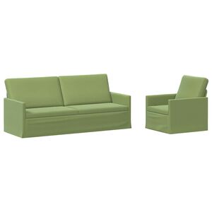 vidaXL Ensemble de Canap&eacute;s 2 pcs Vert clair Velours (V)