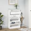 vidaXL Armoire &agrave; chaussure Blanc brillant 63x24x104 cm Bois ing&eacute;nierie