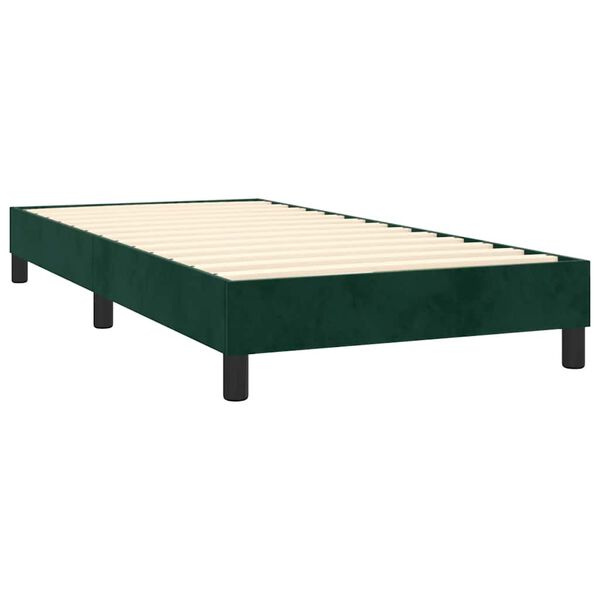 vidaXL Sommier &agrave; lattes de lit avec matelas Vert fonc&eacute; 90x190 cm