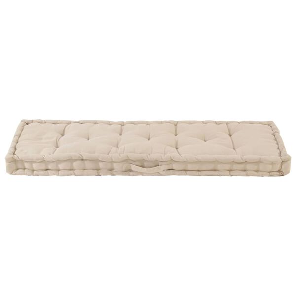 vidaXL Coussin de plancher de palette Coton 120x40x7 cm Beige