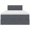vidaXL Lit de Rangement avec matelas Gris foncé 120 x 200 cm Velours
