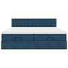 VidaXL Cadre de lit ottoman avec matelas bleu fonc&eacute; 180x200 cm velours