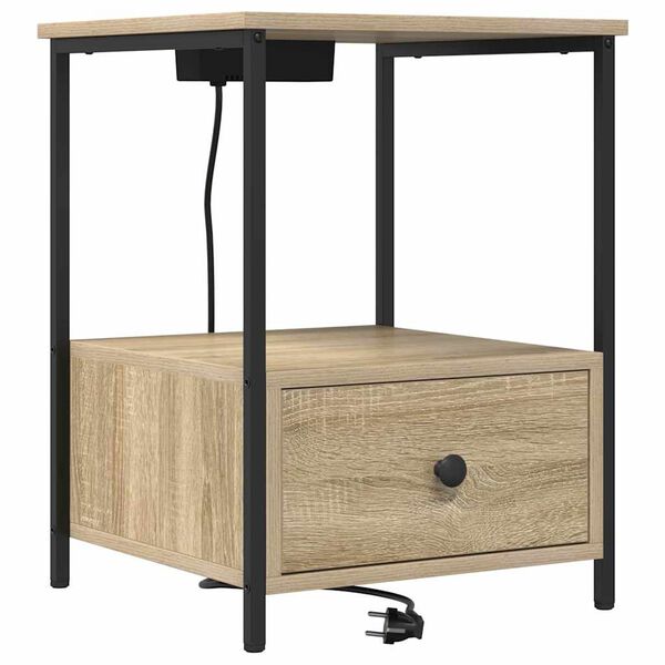 vidaXL Cabinet de chevet avec tiroir Ch&ecirc;ne Sonoma 42 x 41 x 56 cm