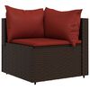 vidaXL Salon de jardin 4 pcs avec coussins Marron R&eacute;sine tress&eacute;e