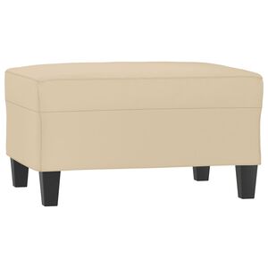 vidaXL Repose-pied Cr&egrave;me 70x55x41 cm Tissu microfibre