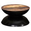 vidaXL Table basse Bois de r&eacute;cup&eacute;ration massif Base noire 60x60x33 cm