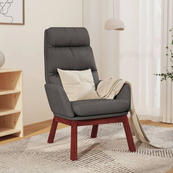 vidaXL Chaise de relaxation Gris foncé Tissu