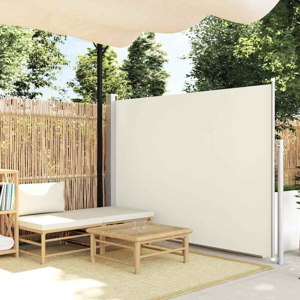 vidaXL Auvent latéral rétractable 140 x 300 cm Blanc cassé