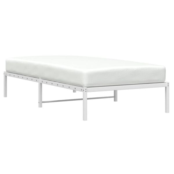 vidaXL Cadre de lit en m&eacute;tal sans matelas blanc 107x203 cm