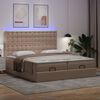 vidaXL Lit ottoman avec matelas & LED Cappuccino 160x200cm similicuir
