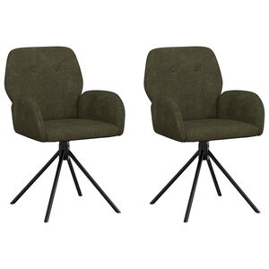 vidaXL Chaises de salle &agrave; manger pivotantes 2 pc Simili daim