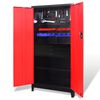 vidaXL Armoire avec coffre &agrave; outils Acier 90x40x180 cm Rouge et noir