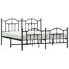 vidaXL Cadre de lit m&eacute;tal sans matelas avec pied de lit noir 183x213cm