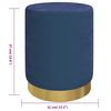 vidaXL Tabouret de rangement rond Bleu Velours 31 x 37 cm