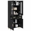 vidaXL Haut Armoire Ch&ecirc;ne noir 69,5 x 34 x 180 cm Bois d'ing&eacute;nierie