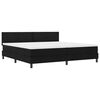 vidaXL Lit &agrave; ressorts avec matelas Noir 200 x 200 cm tissu