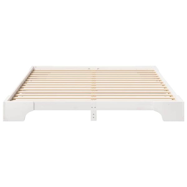 vidaXL Cadre de lit Blanc 200 x 210 cm Pin massif