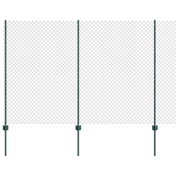 vidaXL Cl&ocirc;ture avec poteau Vert 1,6 x 10 m Acier et PVC