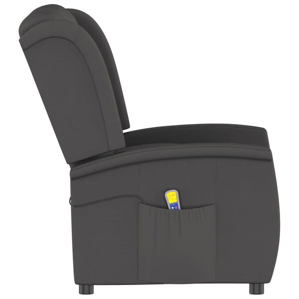 vidaXL Fauteuil de massage inclinable à 2 places gris foncé