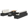 vidaXL Ensemble de canap&eacute; de jardin 10 pc 9-Nombre de places Noir