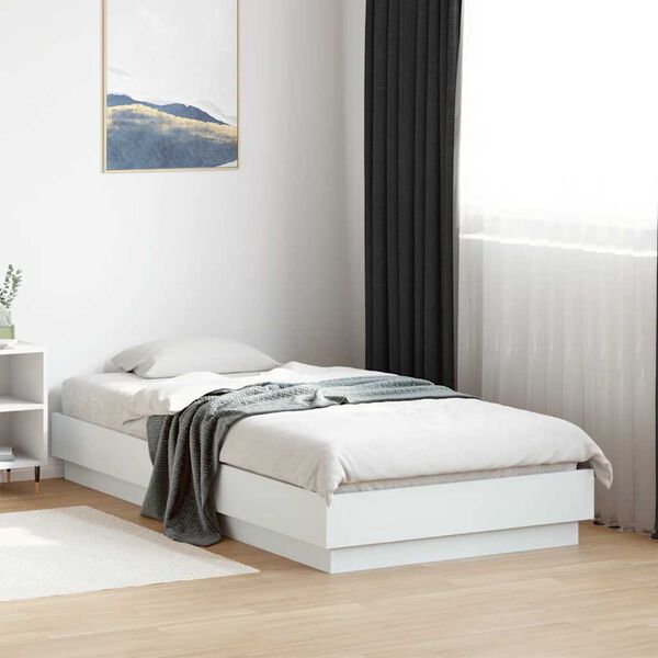 vidaXL Cadre de lit sans matelas blanc 90x190 cm bois d'ingénierie