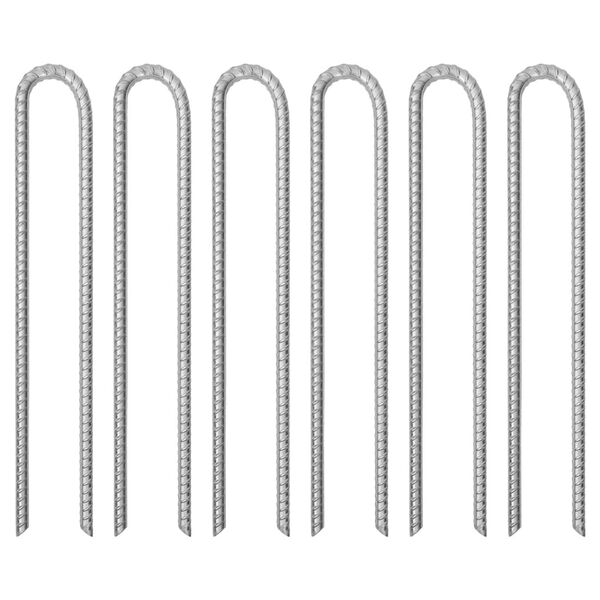vidaXL Piquets de tente 6 pcs forme de U 41,5 cm &Oslash;12mm acier galvanis&eacute;