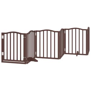 vidaXL Barri&egrave;re pour chiens avec porte 6 panneaux bois de peuplier