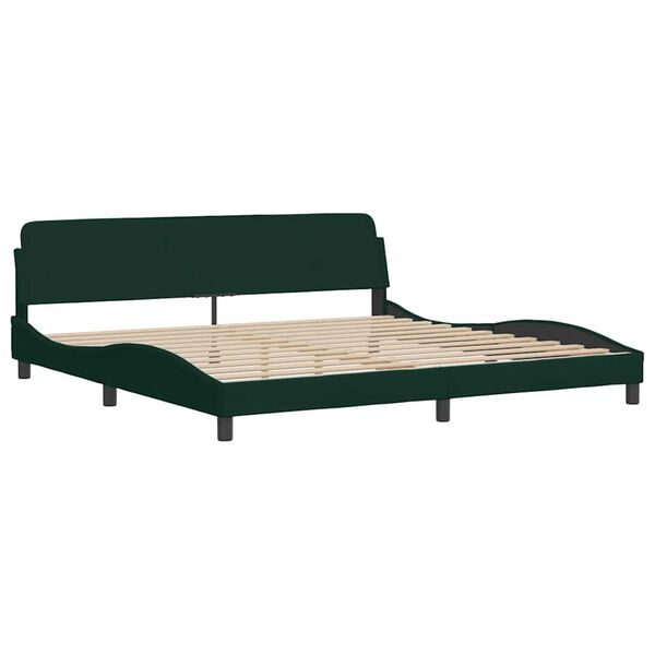 vidaXL Cadre de lit sans matelas Hanko vert fonc&eacute; 200x200 cm velours