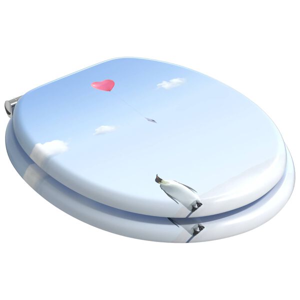 vidaXL Si&egrave;ge de toilette Bleu 44 x 38 cm Panneau MDF