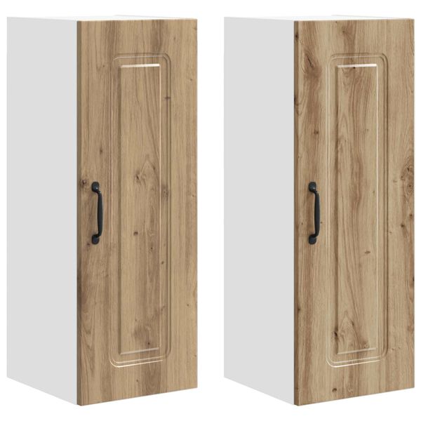 vidaXL Armoire de cuisine Kalmar 2 pcs Ch&ecirc;ne artisanal 30 x 31 x 80 cm