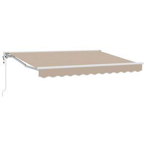 vidaXL Cadre d'auvent Beige 350 x 200 cm Polyester avec rev&ecirc;tement PU